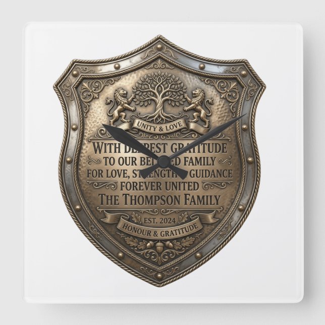 Father's Day Square Wall Clock (Front)