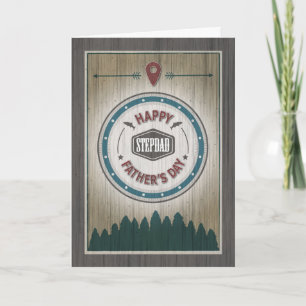 Father's Day Step Dad, Rustic Wilderness Graphics Card