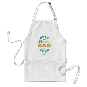 Fathers Day Stepdad Best Bonus Dad Birthday Custom Standard Apron