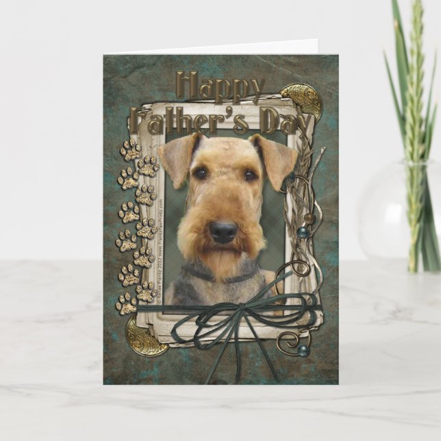 Fathers Day - Stone Paws - Airedale Card (Front)