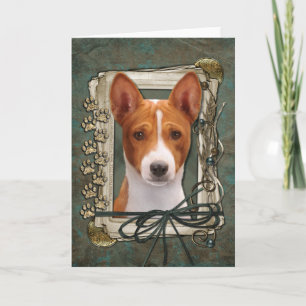 Fathers Day - Stone Paws - Basenji Card