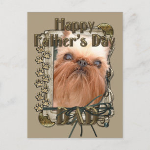 Fathers Day - Stone Paws - Brussels Griffon Postcard