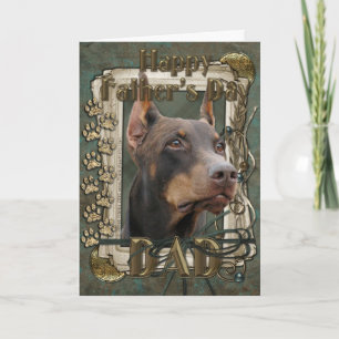 Fathers Day - Stone Paws - Doberman - Red - Rocky Card