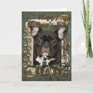 Fathers Day - Stone Paws - French Bulldog - Teal Card