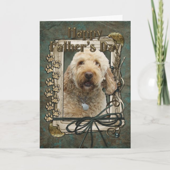 Fathers Day - Stone Paws - GoldenDoodle Card (Front)