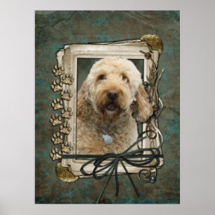 Fathers Day - Stone Paws - GoldenDoodle Poster