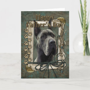 Fathers Day - Stone Paws - Great Dane - Grey Card