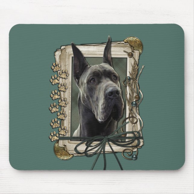 Fathers Day - Stone Paws - Great Dane - Grey Mouse Pad (Front)