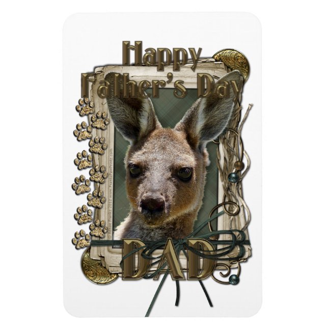 Fathers Day - Stone Paws - Kangaroo Magnet (Vertical)