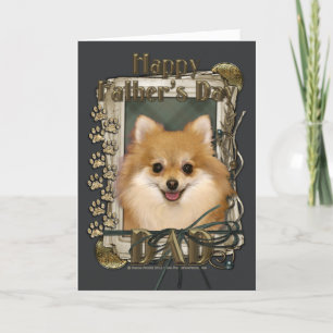 Fathers Day - Stone Paws - Pomeranian Card