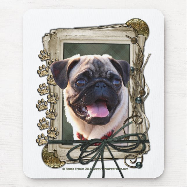 Fathers Day - Stone Paws - Pug Mouse Pad (Front)