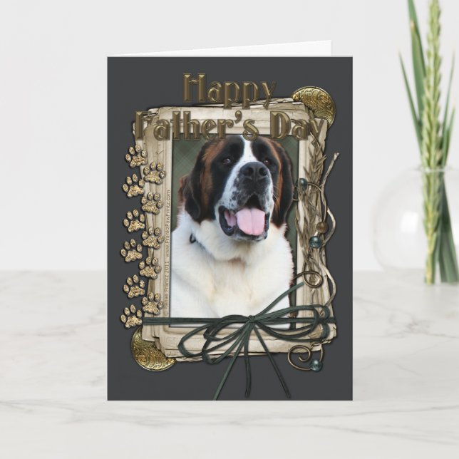 Fathers Day - Stone Paws - Saint Bernard Card (Front)