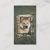 Fathers Day - Stone Paws - Siberian Husky - Copper Business Card (Back)
