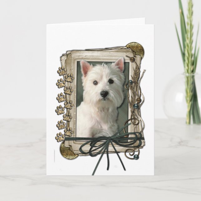 Fathers Day - Stone Paws - Westie Card (Front)