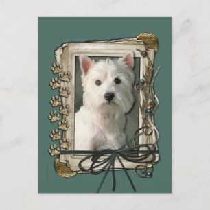 Fathers Day - Stone Paws - Westie Postcard