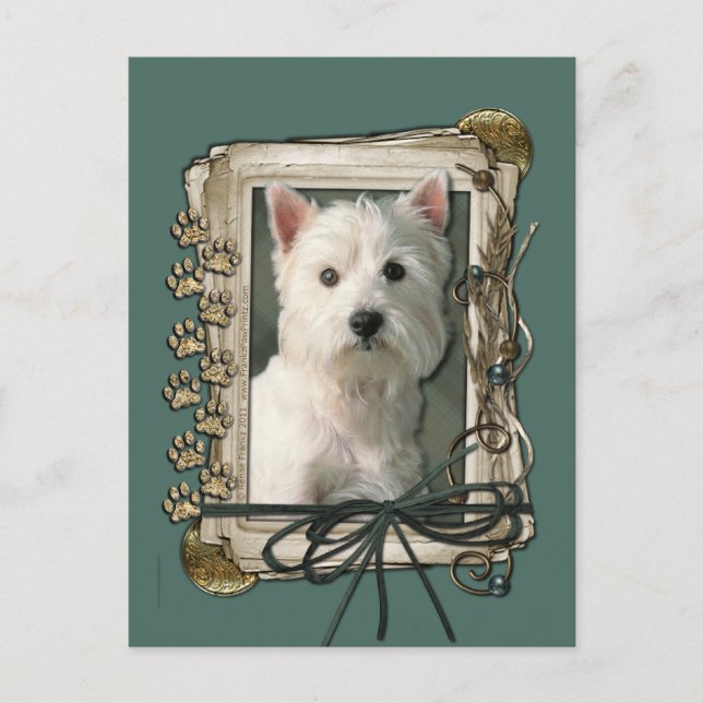 Fathers Day - Stone Paws - Westie Postcard (Front)