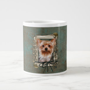 Fathers Day - Stone Paws - Yorkshire Terrier Large Coffee Mug