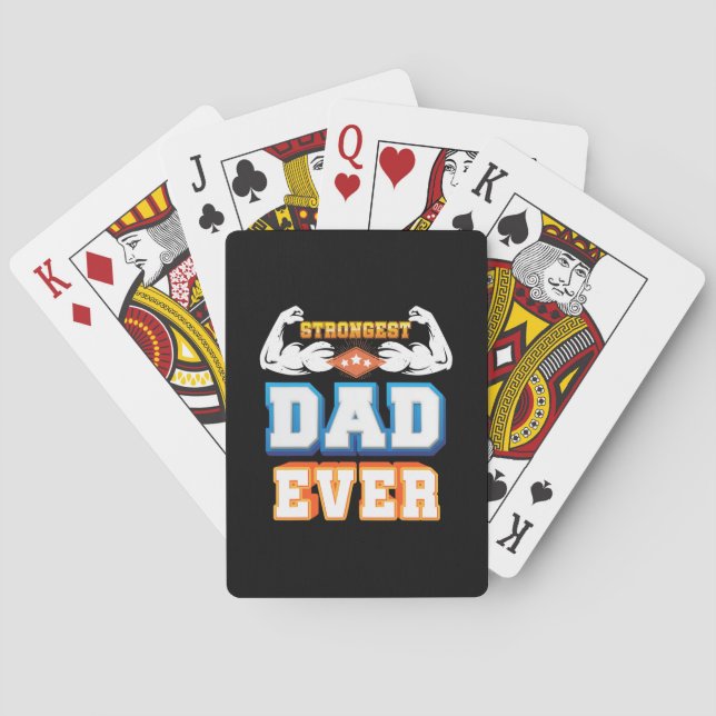 Father's Day | Strongest Dad Ever Playing Cards (Back)