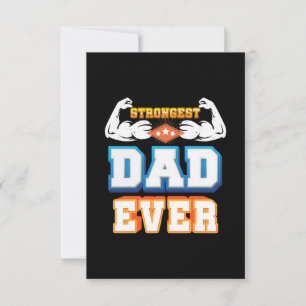 Father's Day Strongest Dad Ever RSVP Card