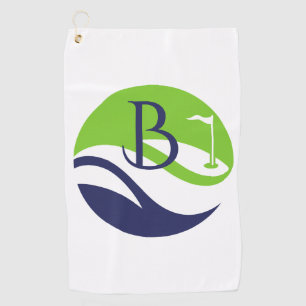 Fathers Day Stylish Golf Fairway Monogram Golf Towel