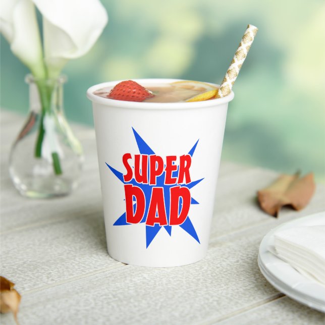 Father's Day Super Dad T-Shirt Paper Cups (Insitu)