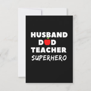 Father's Day   Super Husband Dad Teacher RSVP Card