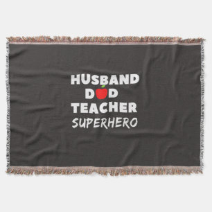 Father's Day Super Husband Dad Teacher Throw Blanket