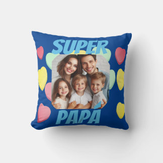 Father's Day Super Papá | Loving Message Spanish Cushion