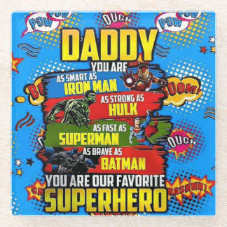Fathers day - Superdad Glass Coaster