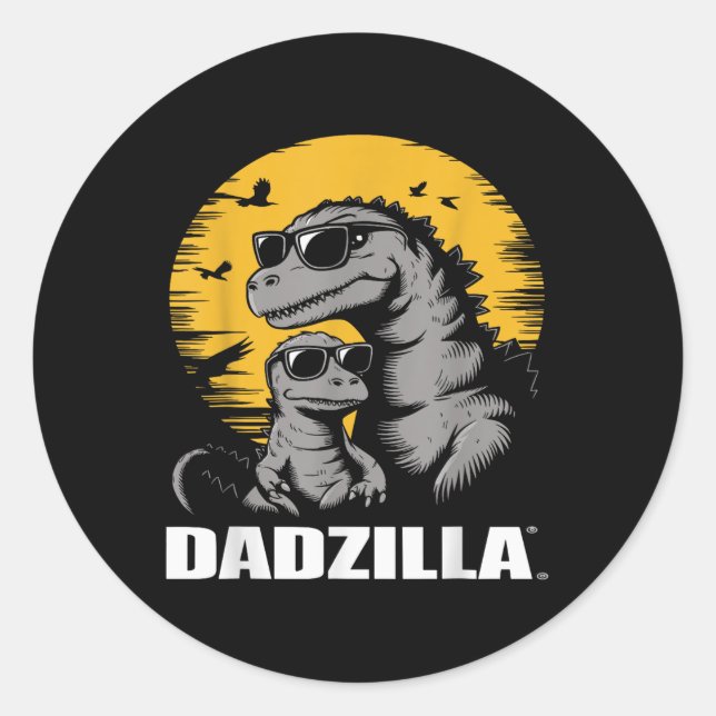 Fathers Day Surprise For The Ultimate Dino Dad - D Classic Round Sticker (Front)