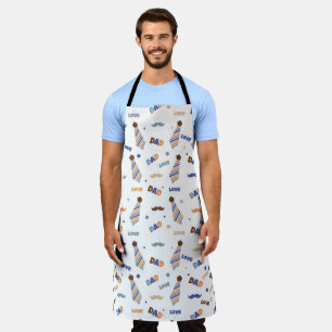 Fathers Day Symbols Pattern  Apron
