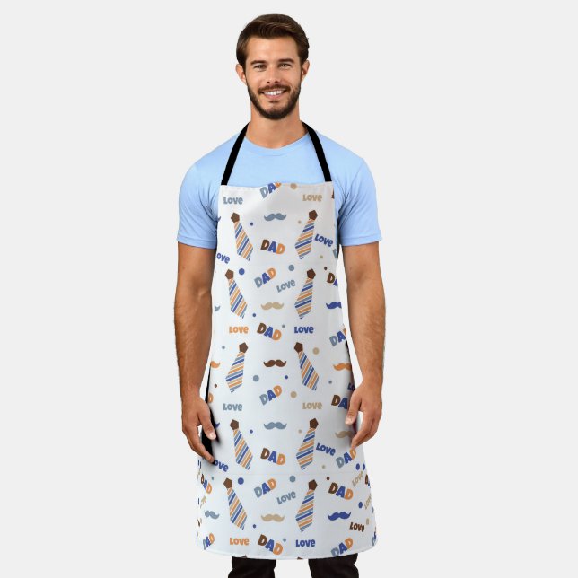 Fathers Day Symbols Pattern  Apron (Worn)