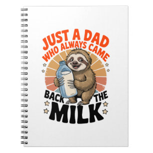 father's day t shirt with sloth notebook