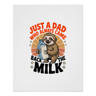 father's day t shirt with sloth poster