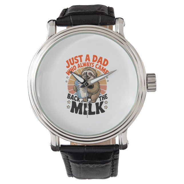 father's day t shirt with sloth watch (Front)