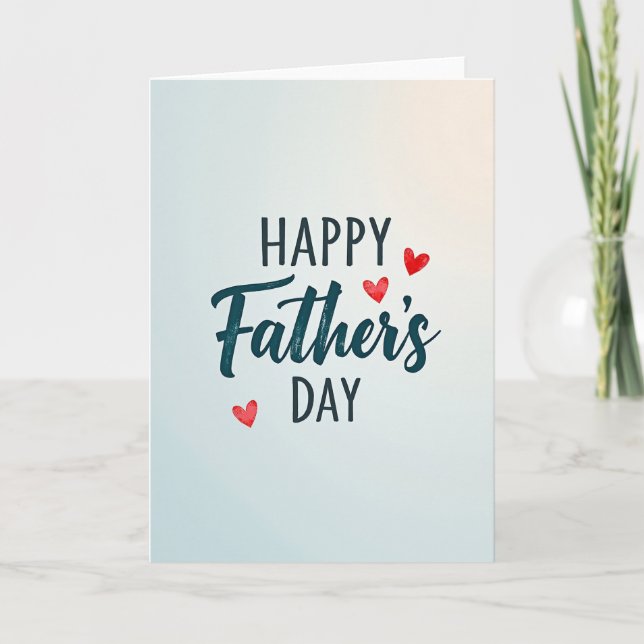 Fathers Day Teal Script Card (Front)