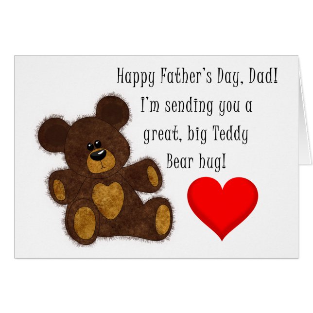 Father's Day Teddy Bear Hug - 5" x 7" Art Card (Front Horizontal)
