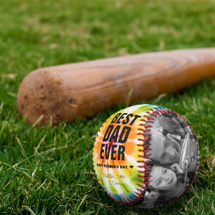 Father's Day Tie Dye Best Dad Ever Photos Custom Baseball