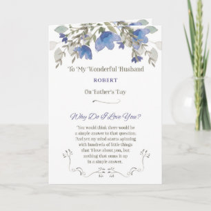 Father's Day to Husband Personalise with Name Card