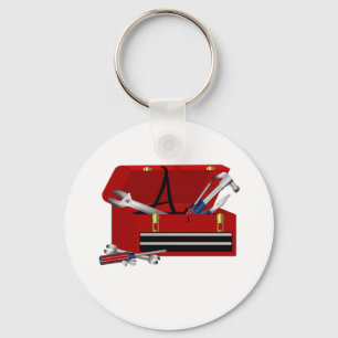 Father's Day Tool Box Initial A Key Ring