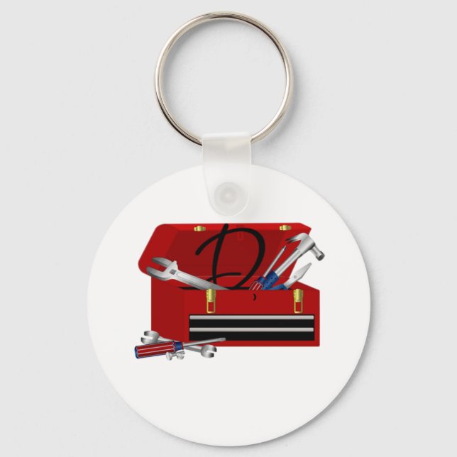 Father's Day Tool Box Initial D Key Ring (Front)