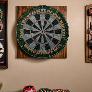 Father's Day Tribute - Bullseye of Our Hearts Dartboard