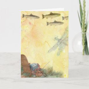 Father's Day Trout Fishing Illustration Card
