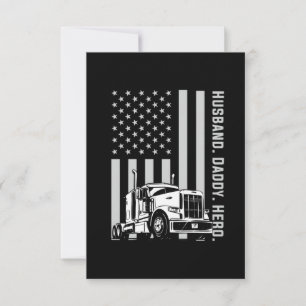 Father's Day   Trucker Dad American Flag RSVP Card