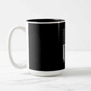 Father's Day Trucker Dad American Flag Two-Tone Coffee Mug