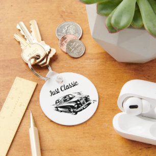 Father's Day Typography Design Just Classic Car Key Ring