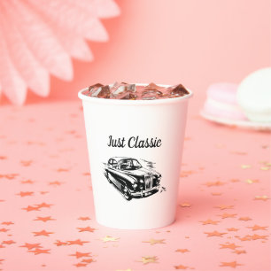 Father's Day Typography Design Just Classic Car Paper Cups