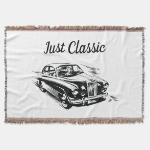 Father's Day Typography Design Just Classic Car Throw Blanket