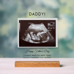 Fathers Day Ultrasound Pregnancy Announcement Dad Acrylic Sign