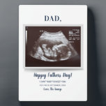 Fathers Day Ultrasound Pregnancy Announcement Dad Plaque<br><div class="desc">It's always a good time to share this exciting news with your nearest and dearest. Perfect father's day gift idea for the dad to be with ultrasound photo. Customise this unique announcement display, add your details and let everyone know about this special news. Great gift for new parents and baby...</div>